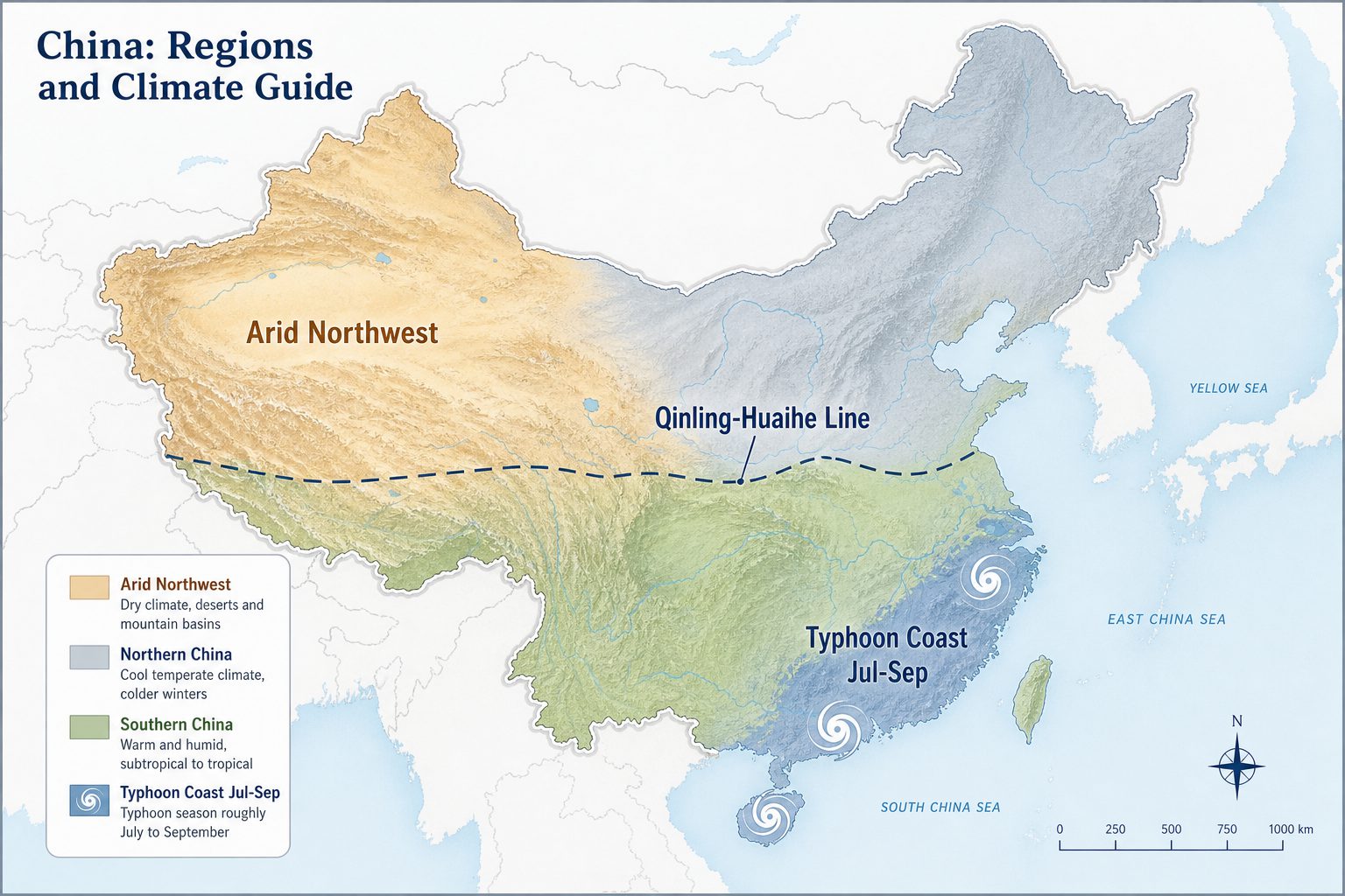 China Climate Explained: North, South & Typhoons
